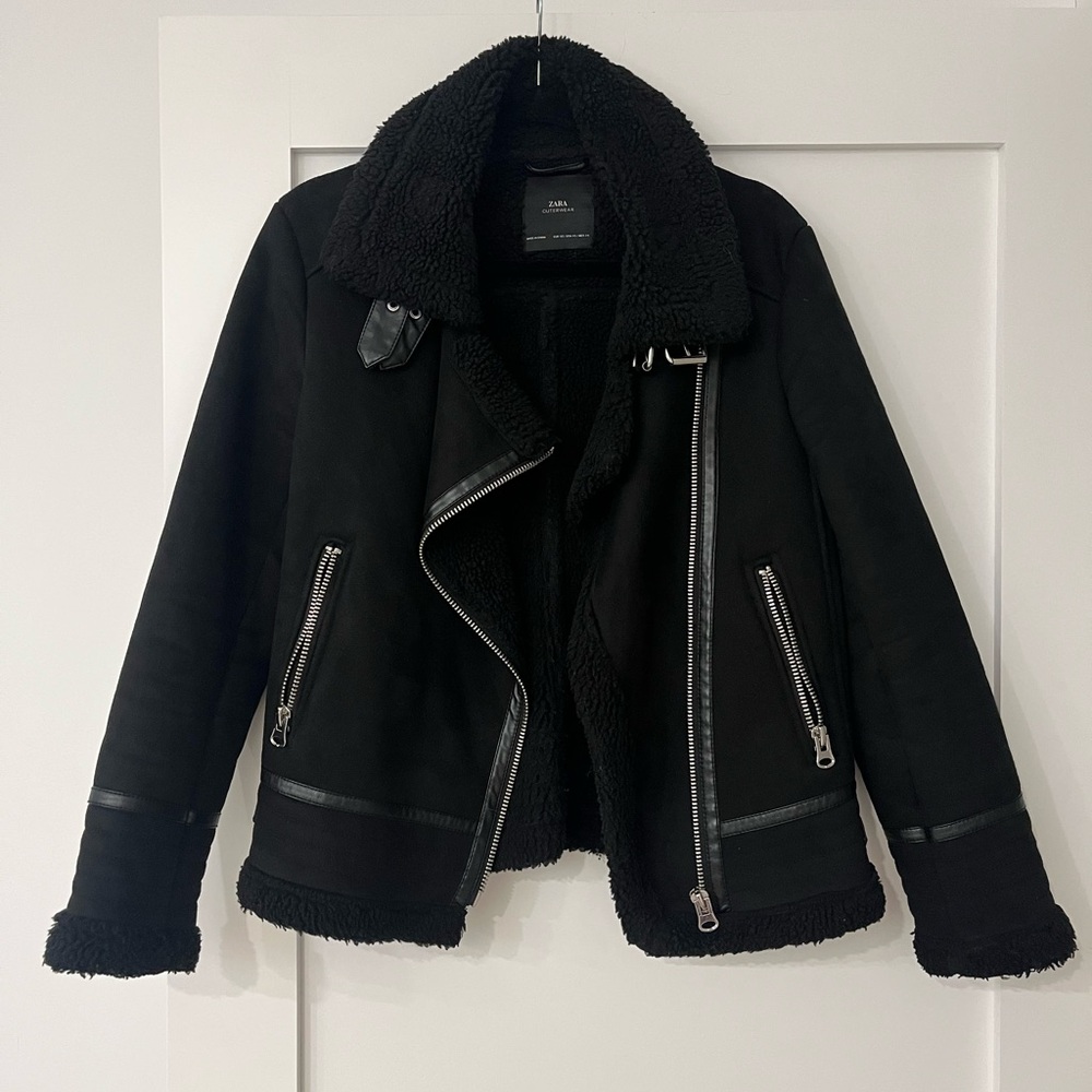 Black Shearling Women's Jacket